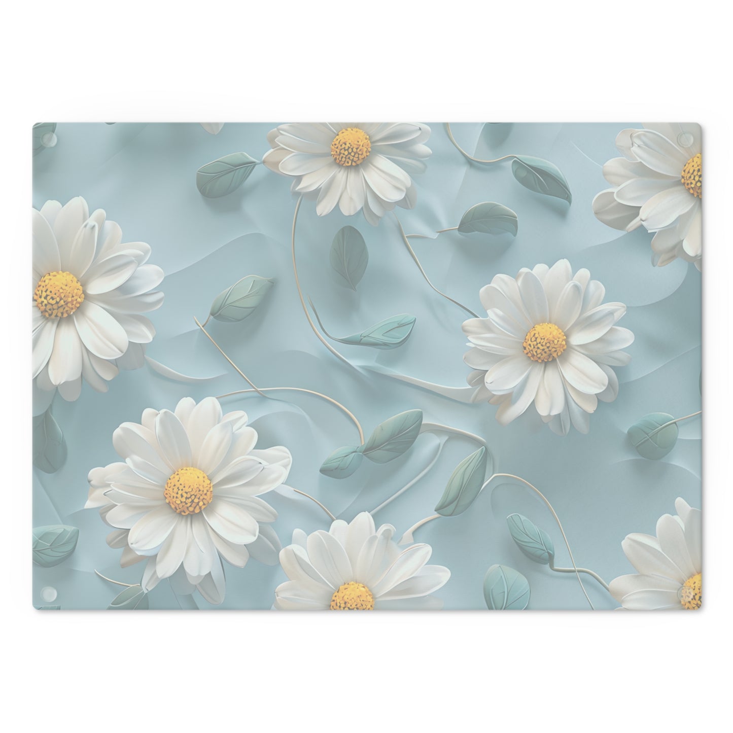 Floral Kitchen Cutting Board - Elegant Daisy Design