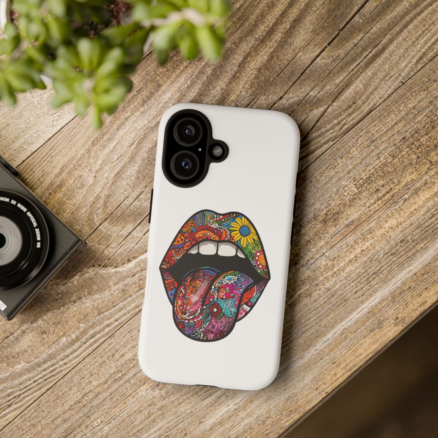 Colorful Floral Mouth Phone Case - Tough Cases for Unique Style