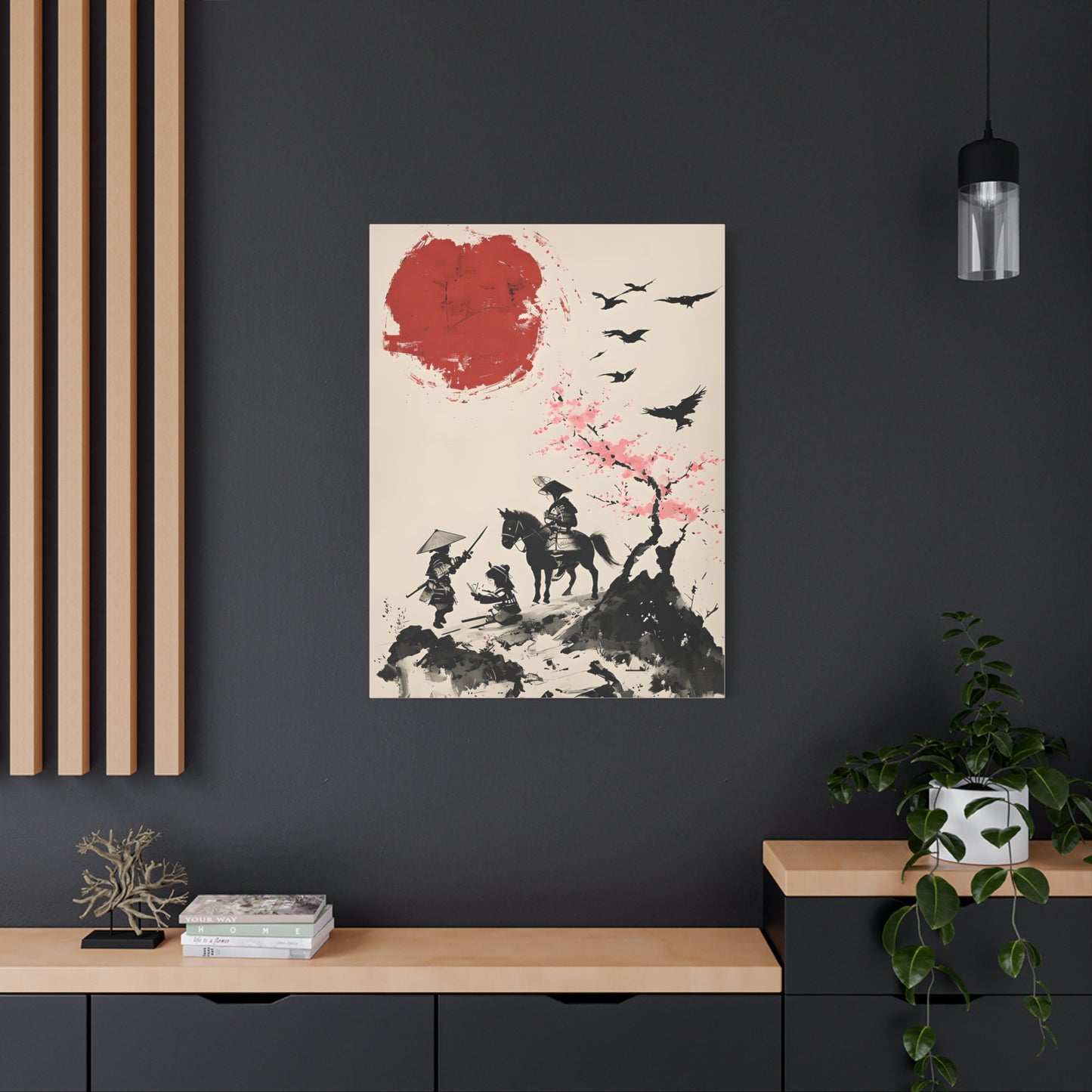 Children Playing Amid Cherry Blossom - Japanese Landscape Canvas Wall Art –