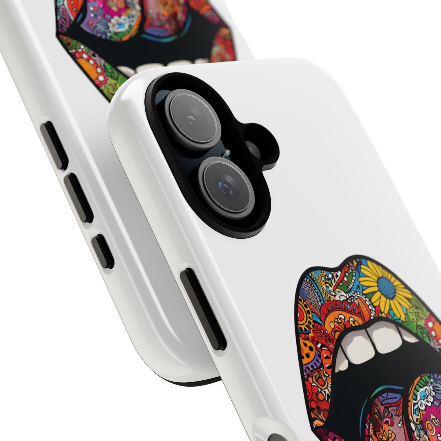 Colorful Floral Mouth Phone Case - Tough Cases for Unique Style