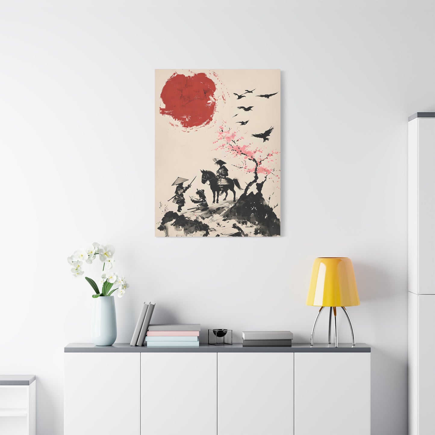 Children Playing Amid Cherry Blossom - Japanese Landscape Canvas Wall Art –