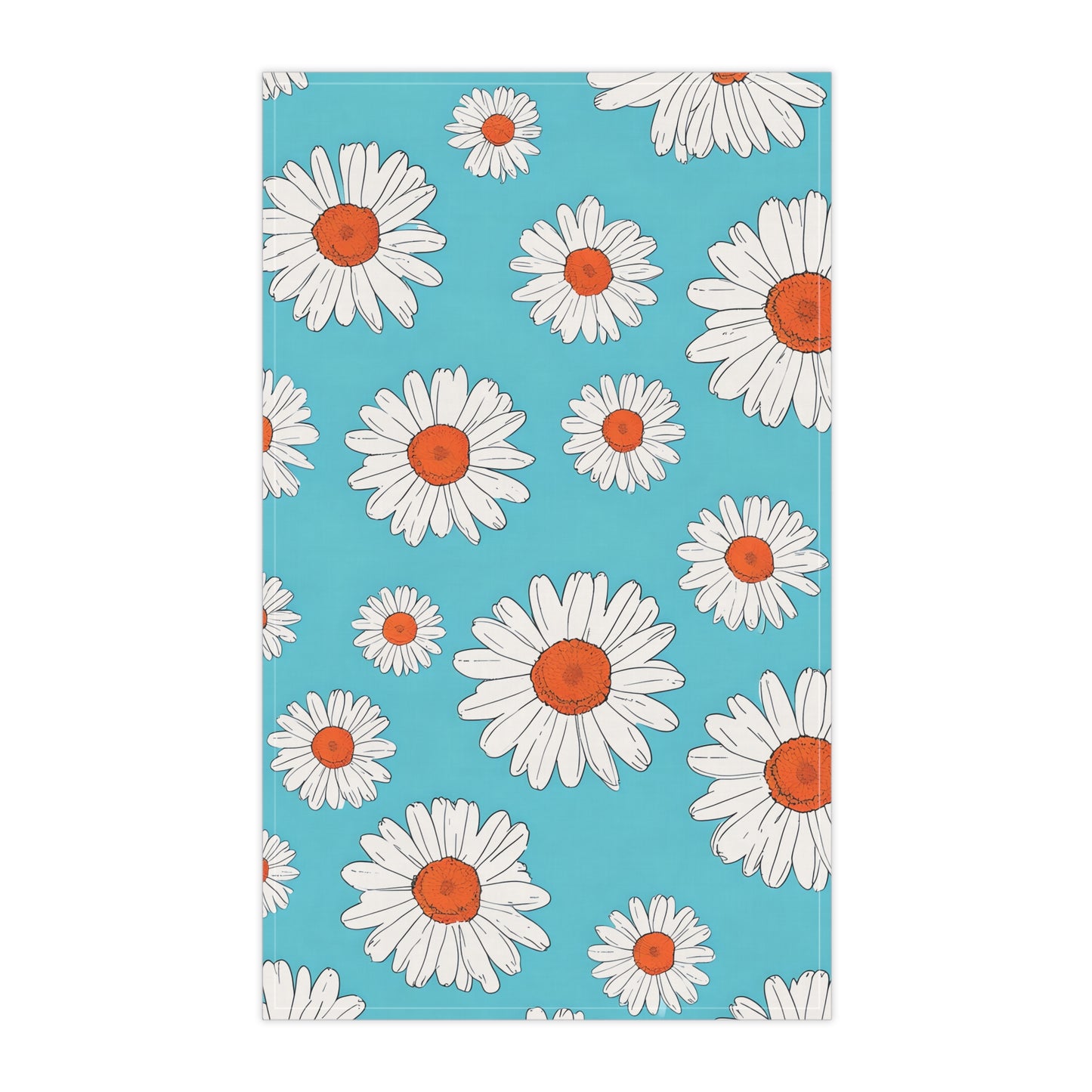 Floral Daisy Tea Towels - Vibrant Cotton Kitchen Decor
