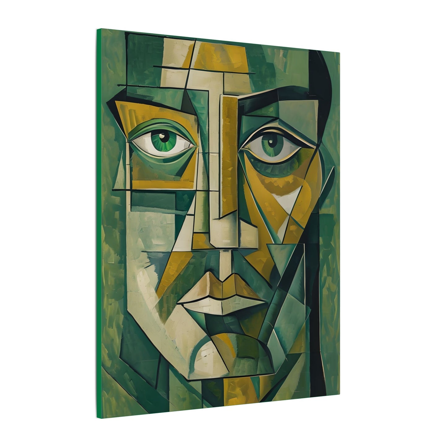 Dynamic Geometric Cubist Self Portrait Abstract Art Canvas Print