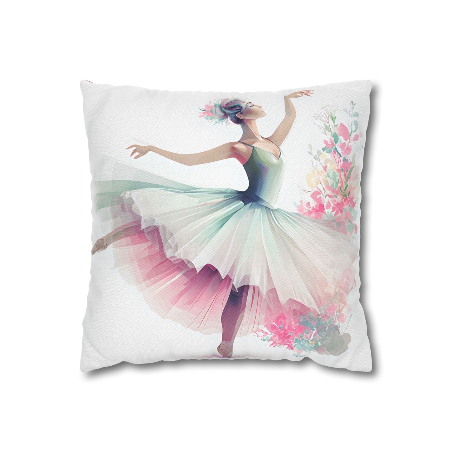Elegant Ballerina Square Pillowcase