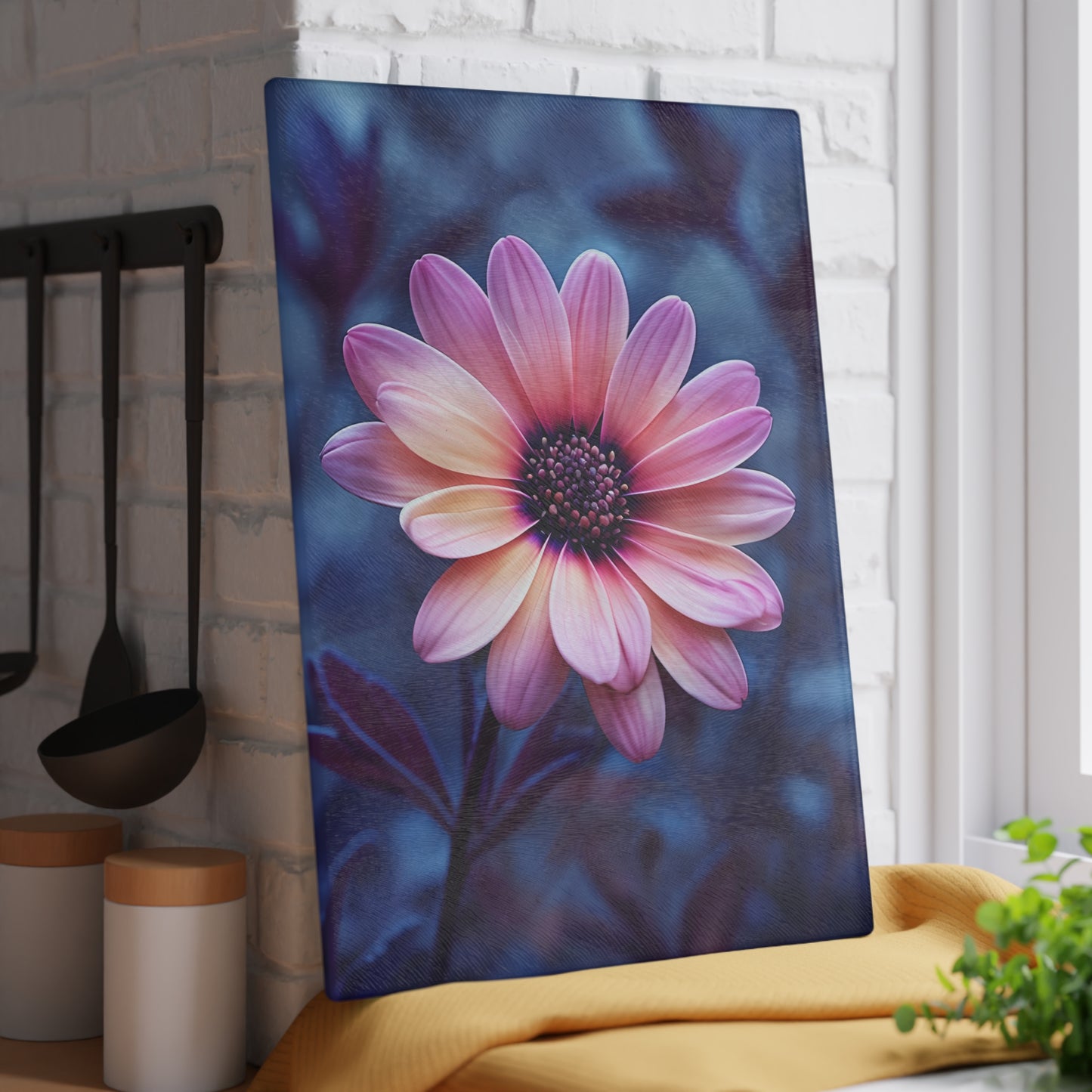 Floral Glass Cutting Board – Elegant Kitchen Decor for Home Chefs