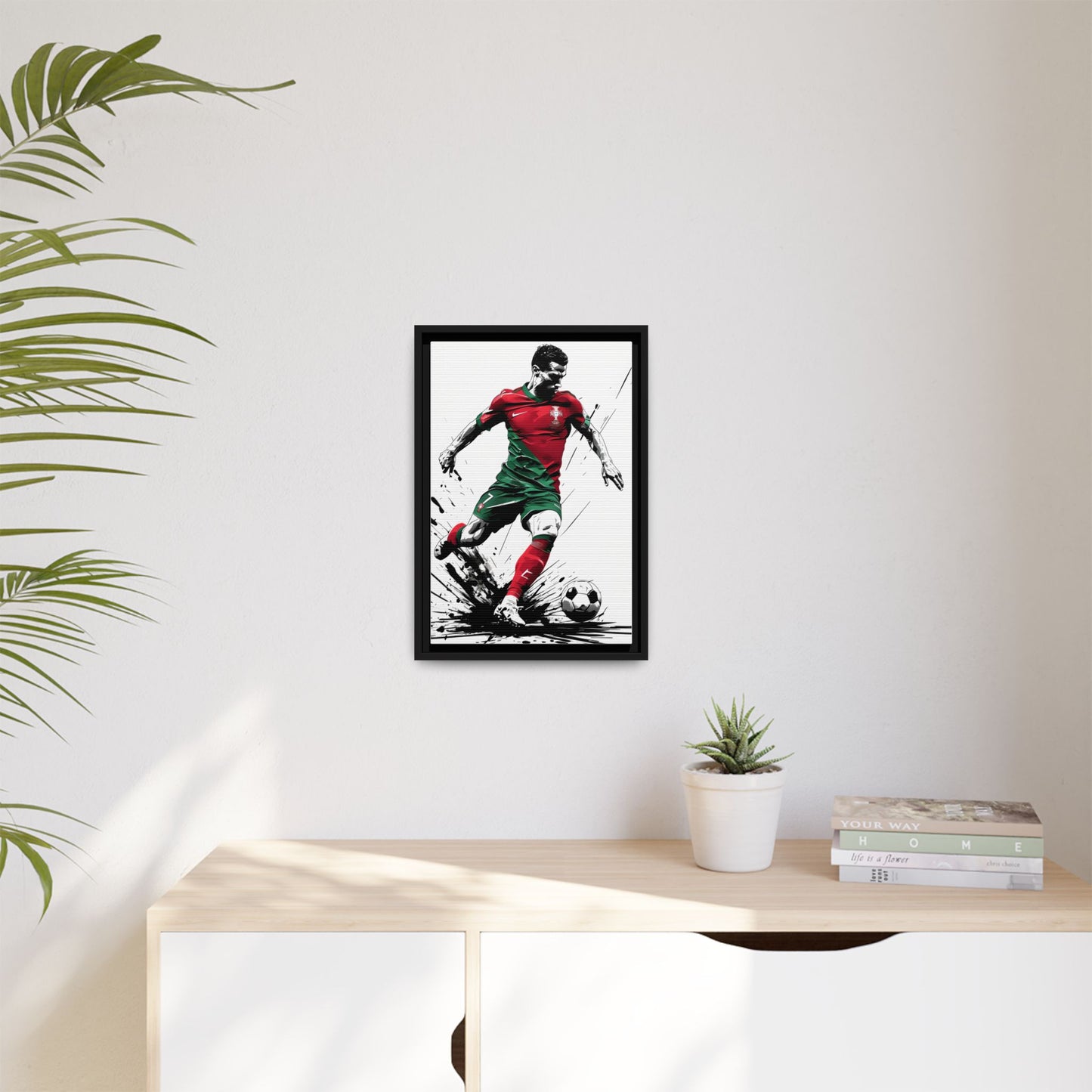 Framed Canvas - Cristiano Ronaldo Portugal Soccer Star