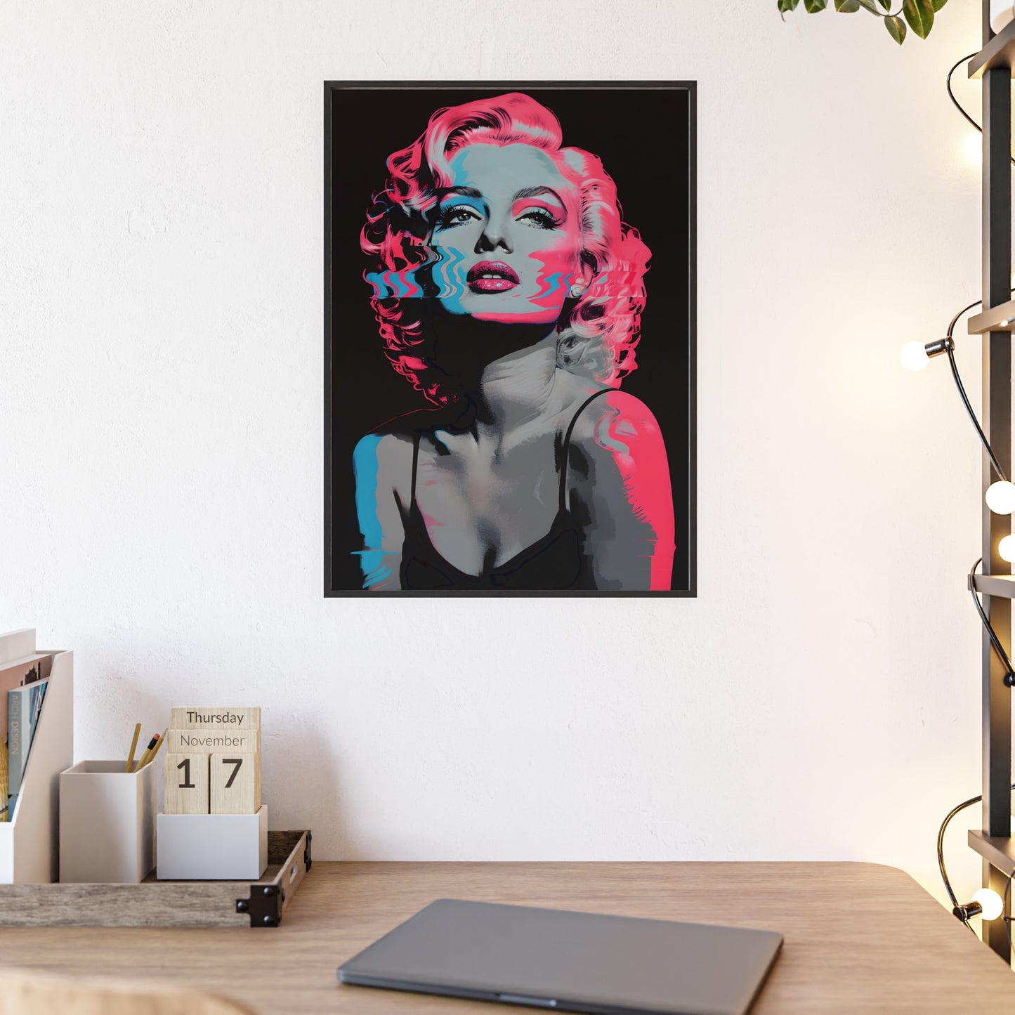 Vintage Glamour of Marilyn Monroe - Poster with Wooden Frame