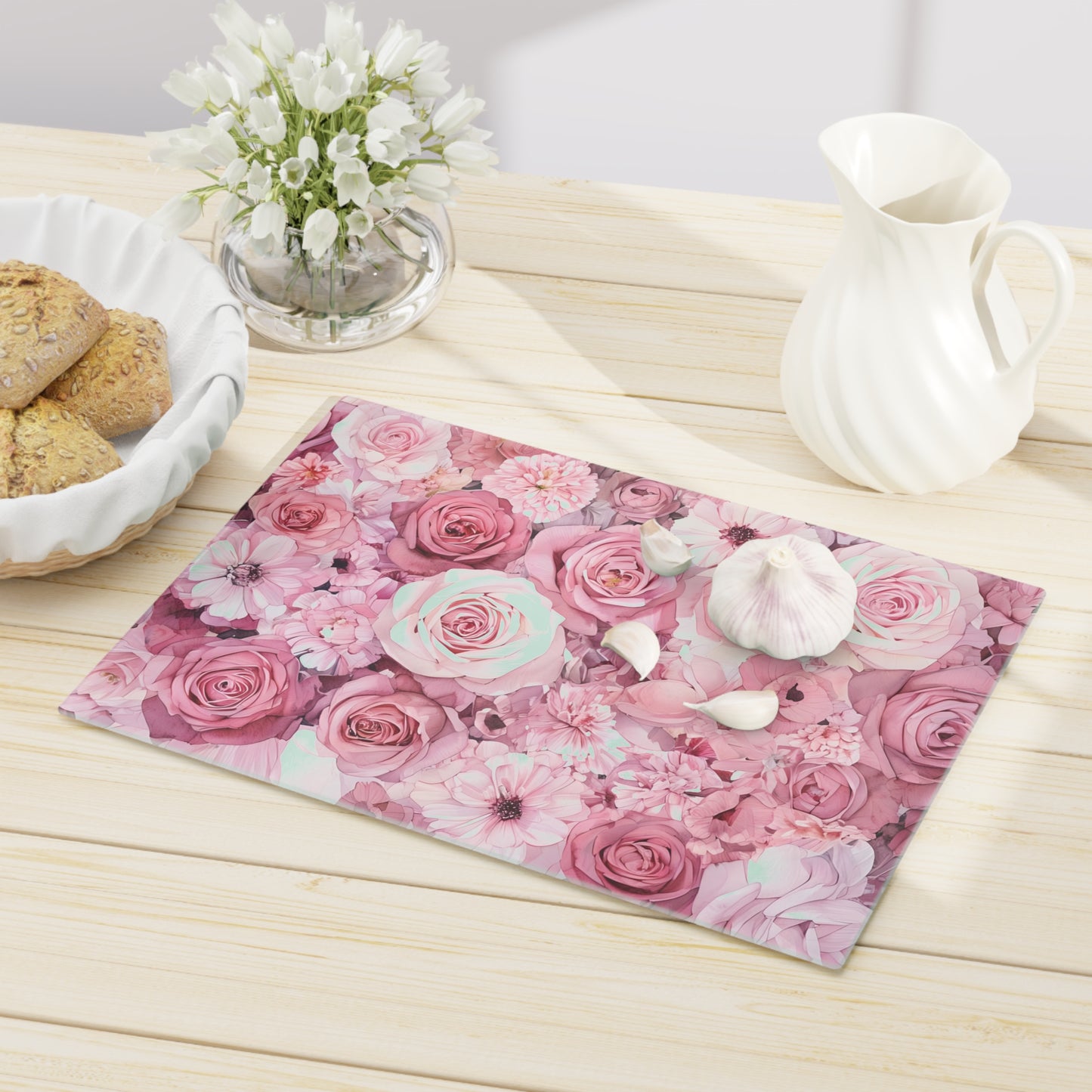 Floral Design Cutting Board - Elegantly Crafted Kitchen Essential for Home Chefs & Special Occasions