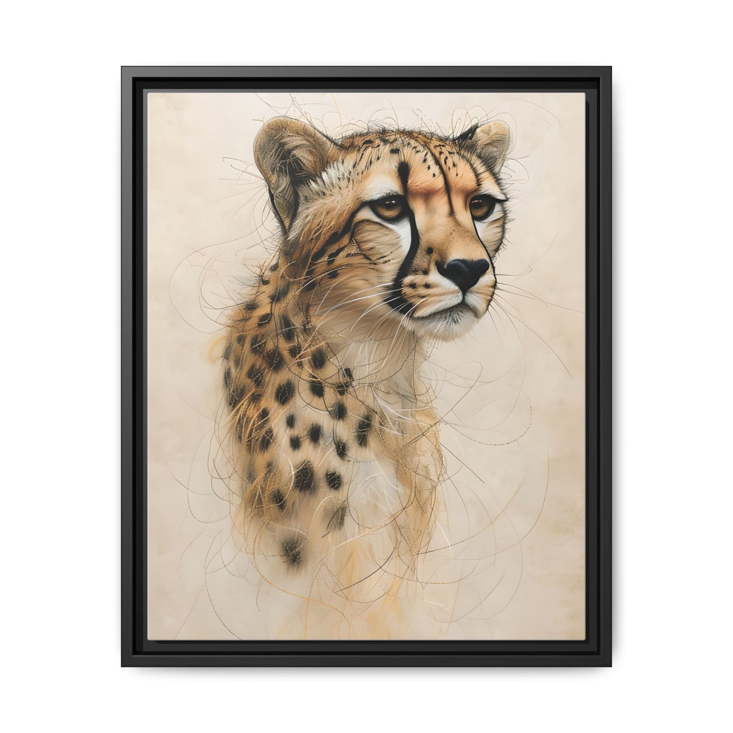 Framed Matte Canvas Leopard Art