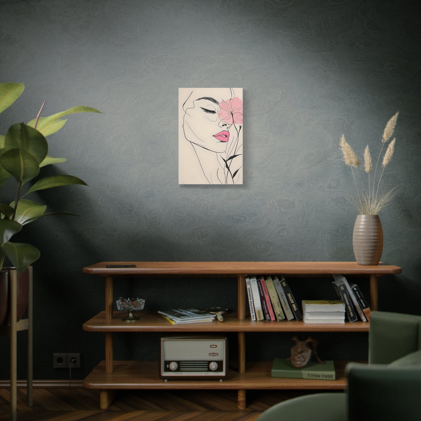 Artistic Stretched Canvas Wall Art - Feminine Floral Design