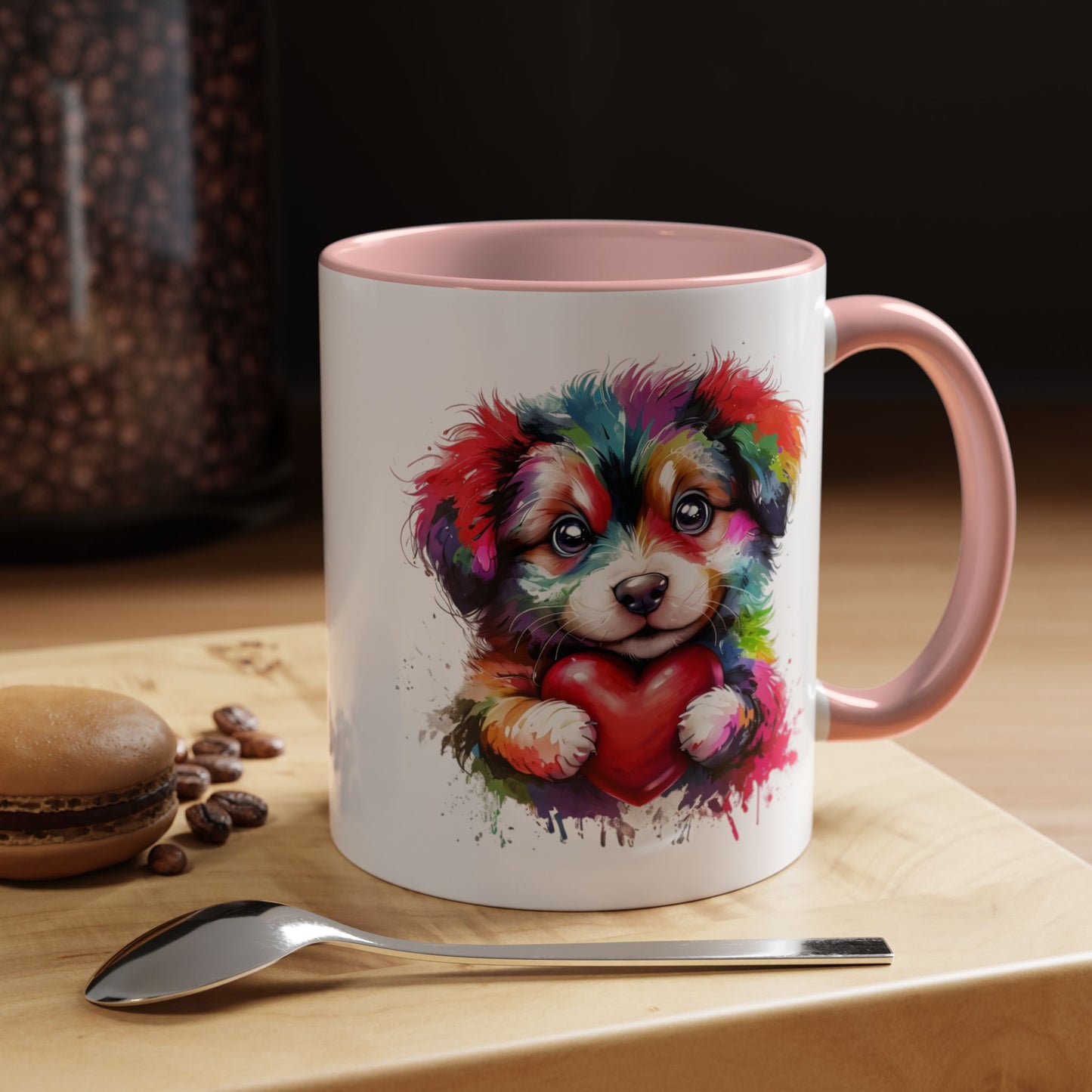 Vibrant Dog Lover's Coffee Mug - Colorful Puppy Design