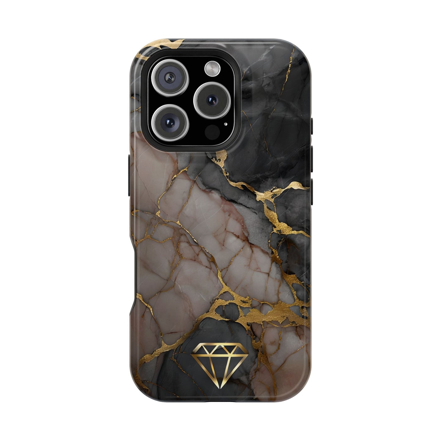 Elegant Marble Magnetic Tough Case with Gold Accents
