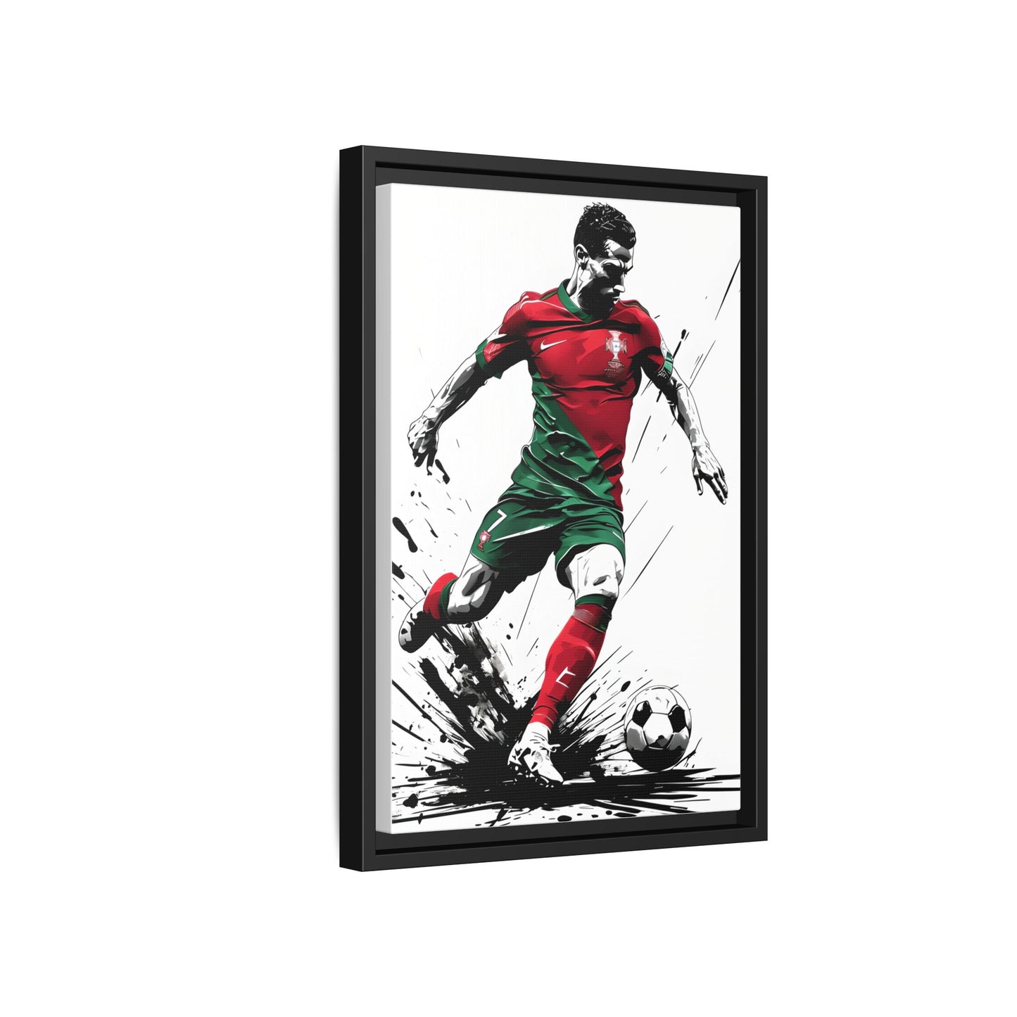 Framed Canvas - Cristiano Ronaldo Portugal Soccer Star