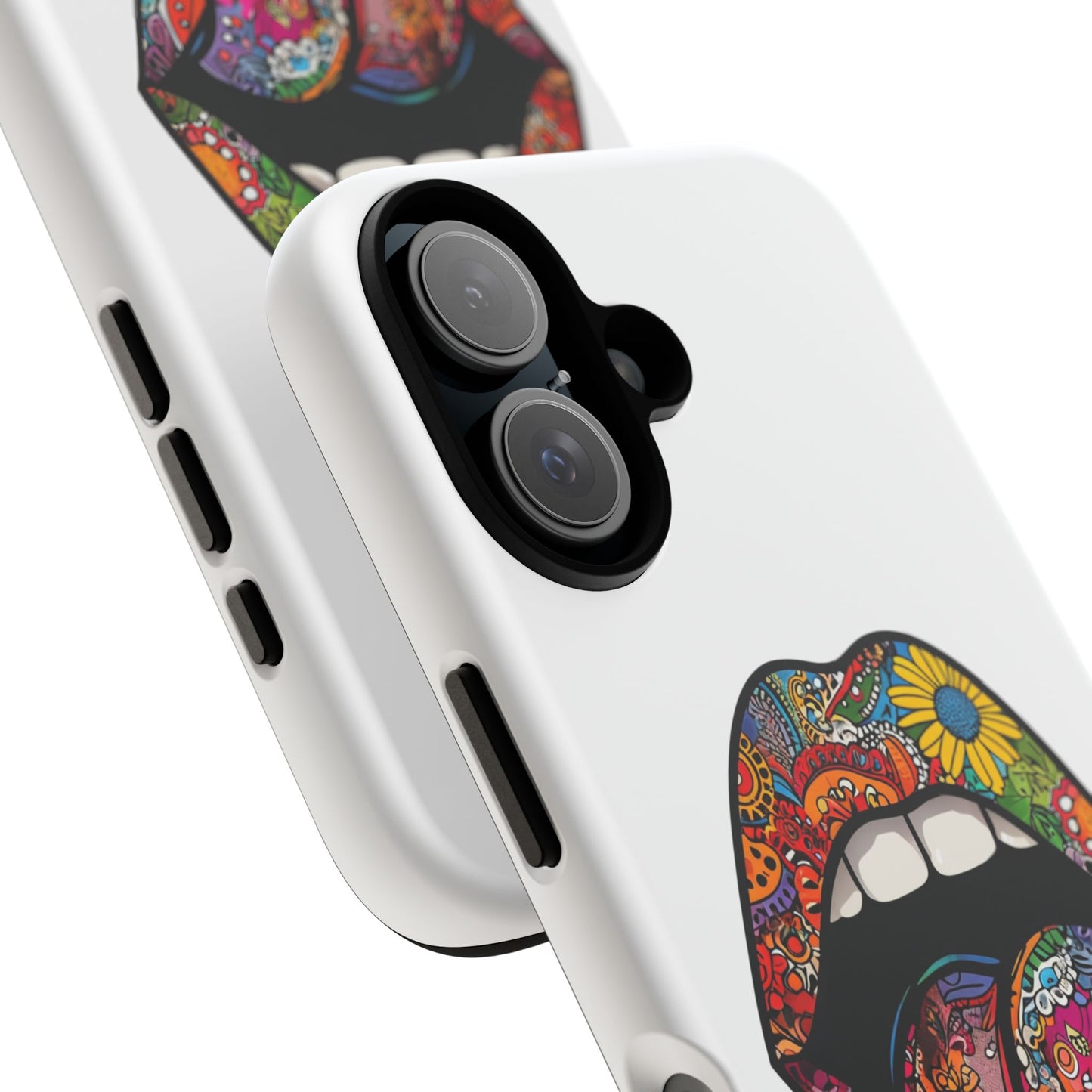 Colorful Floral Mouth Phone Case - Tough Cases for Unique Style