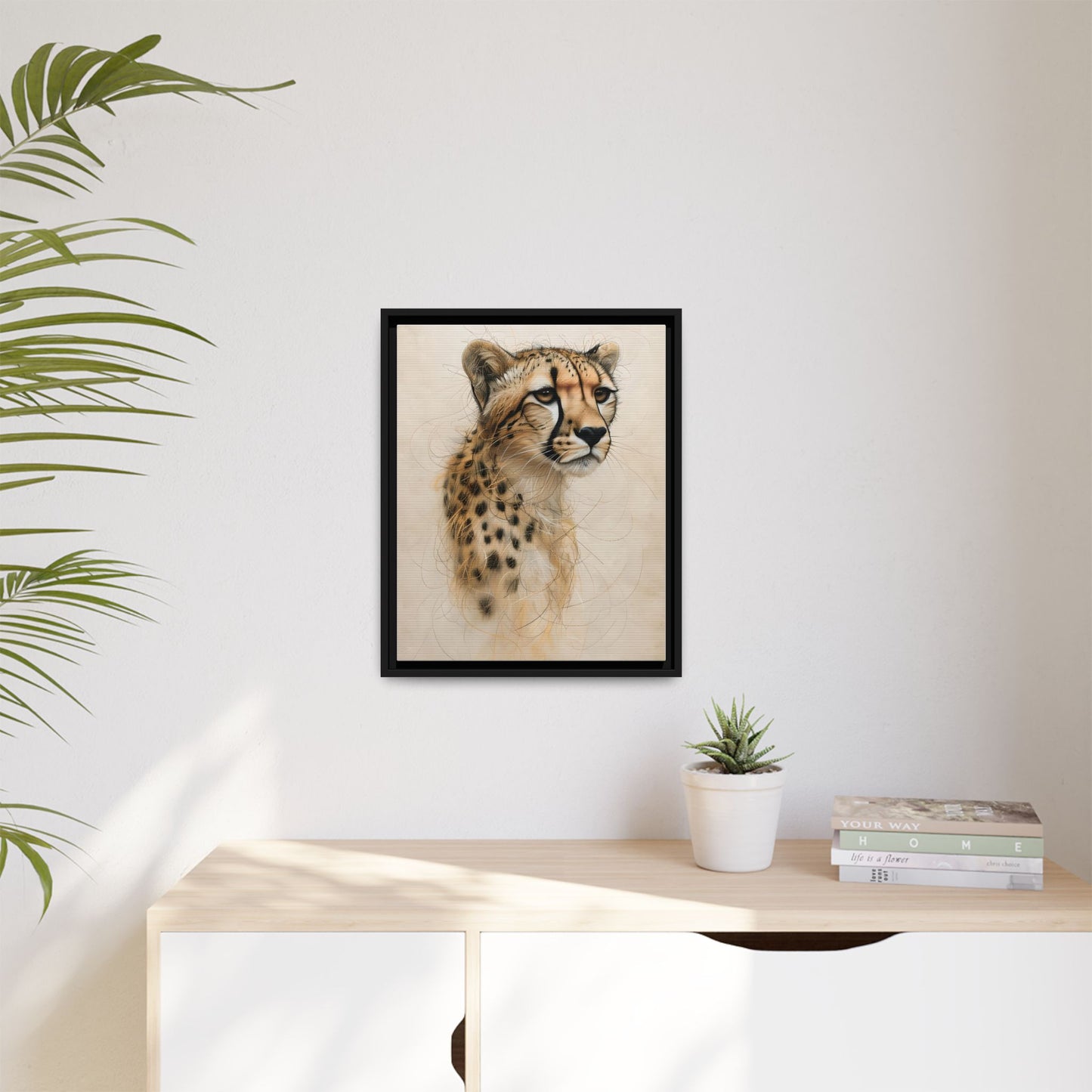 Framed Matte Canvas Leopard Art