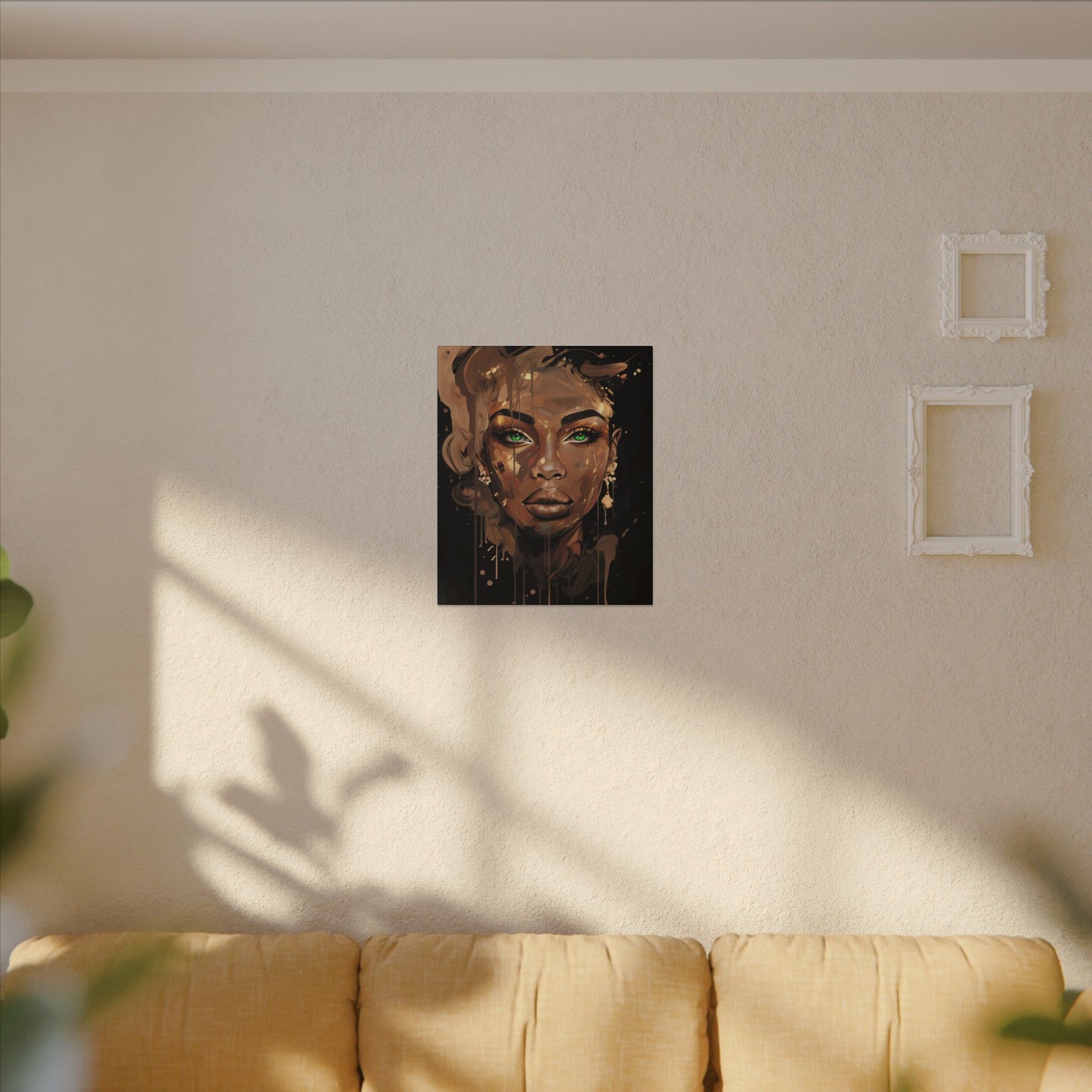 Artistic Canvas Print of Beautiful Woman with Green Eyes