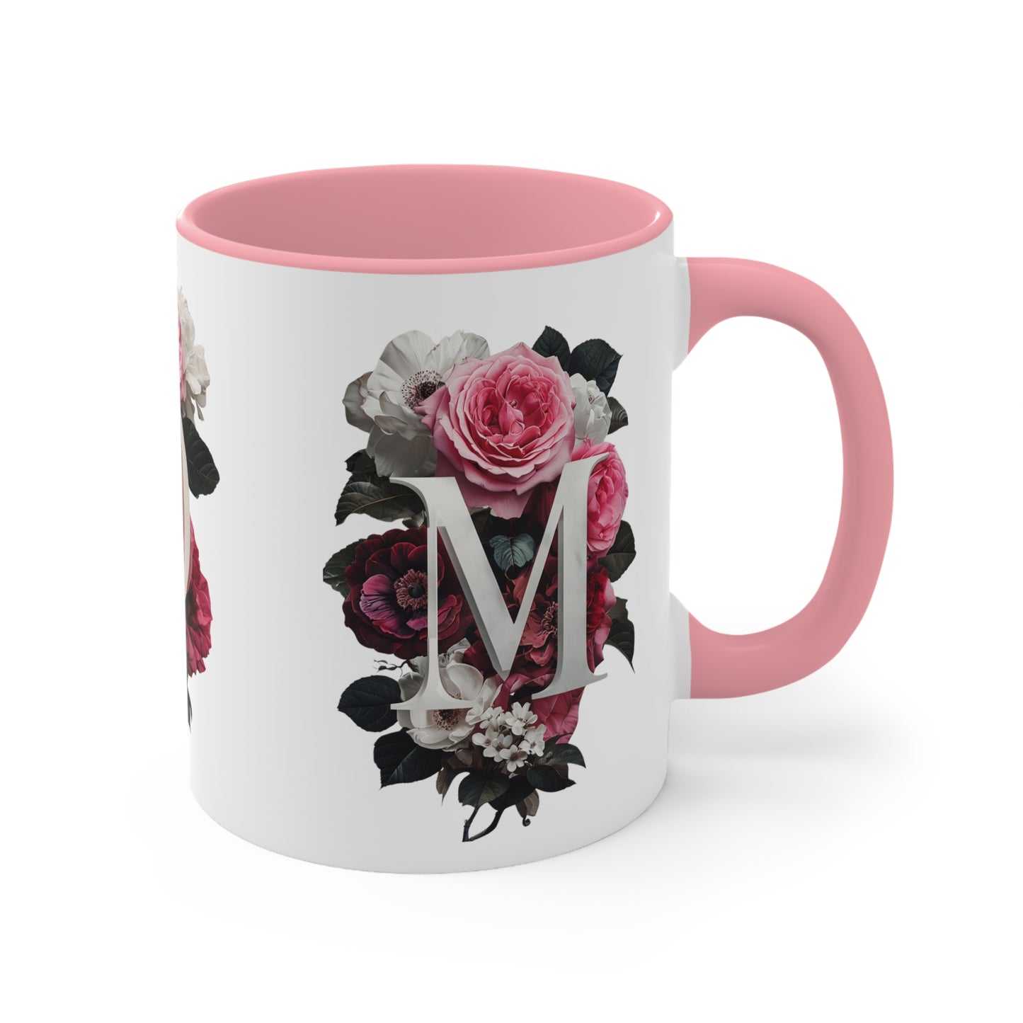 Personalized Floral Initial Accent Mug