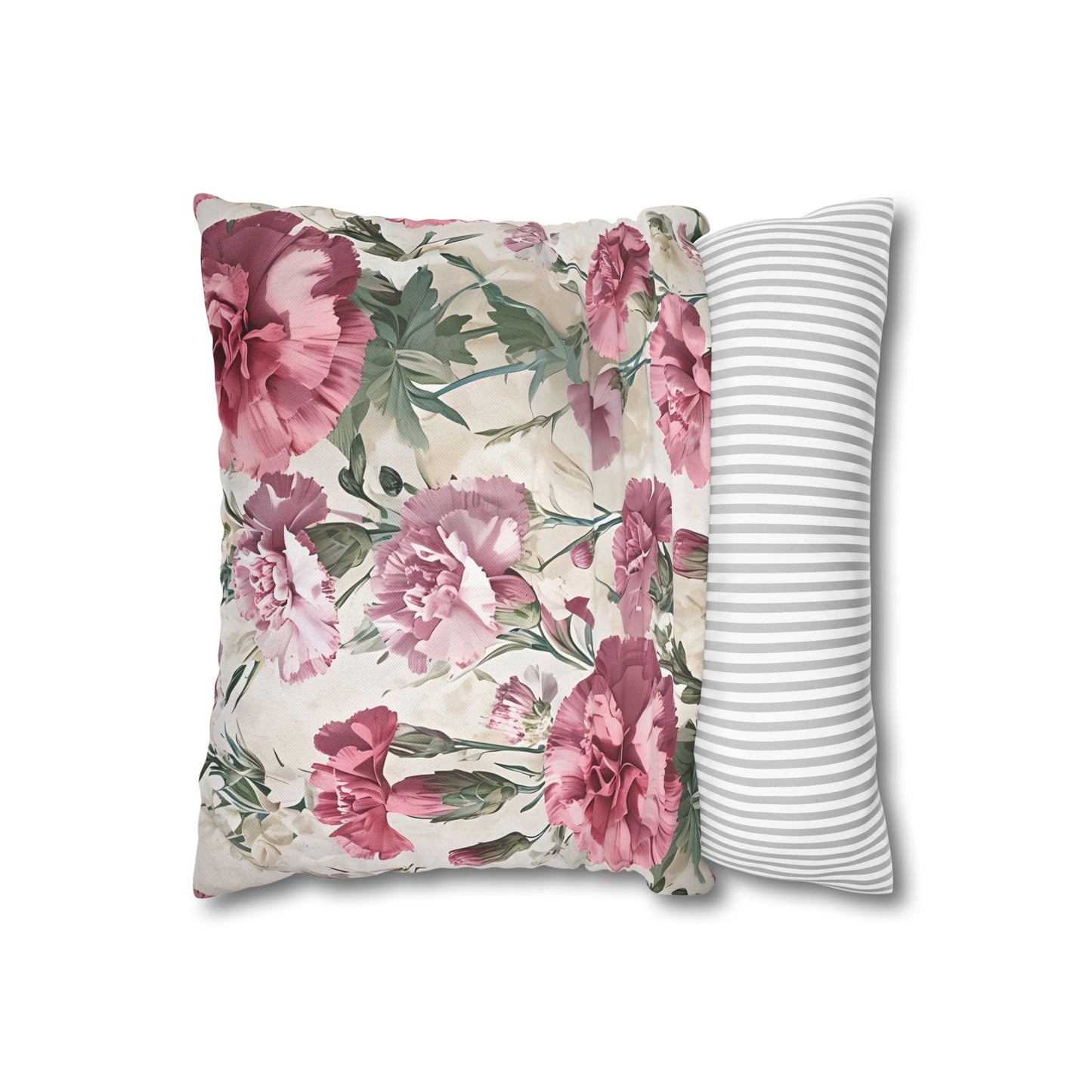 Pink Carnation Floral Design Pillowcase
