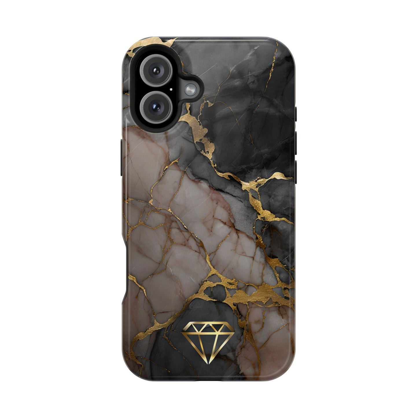 Elegant Marble Magnetic Tough Case with Gold Accents