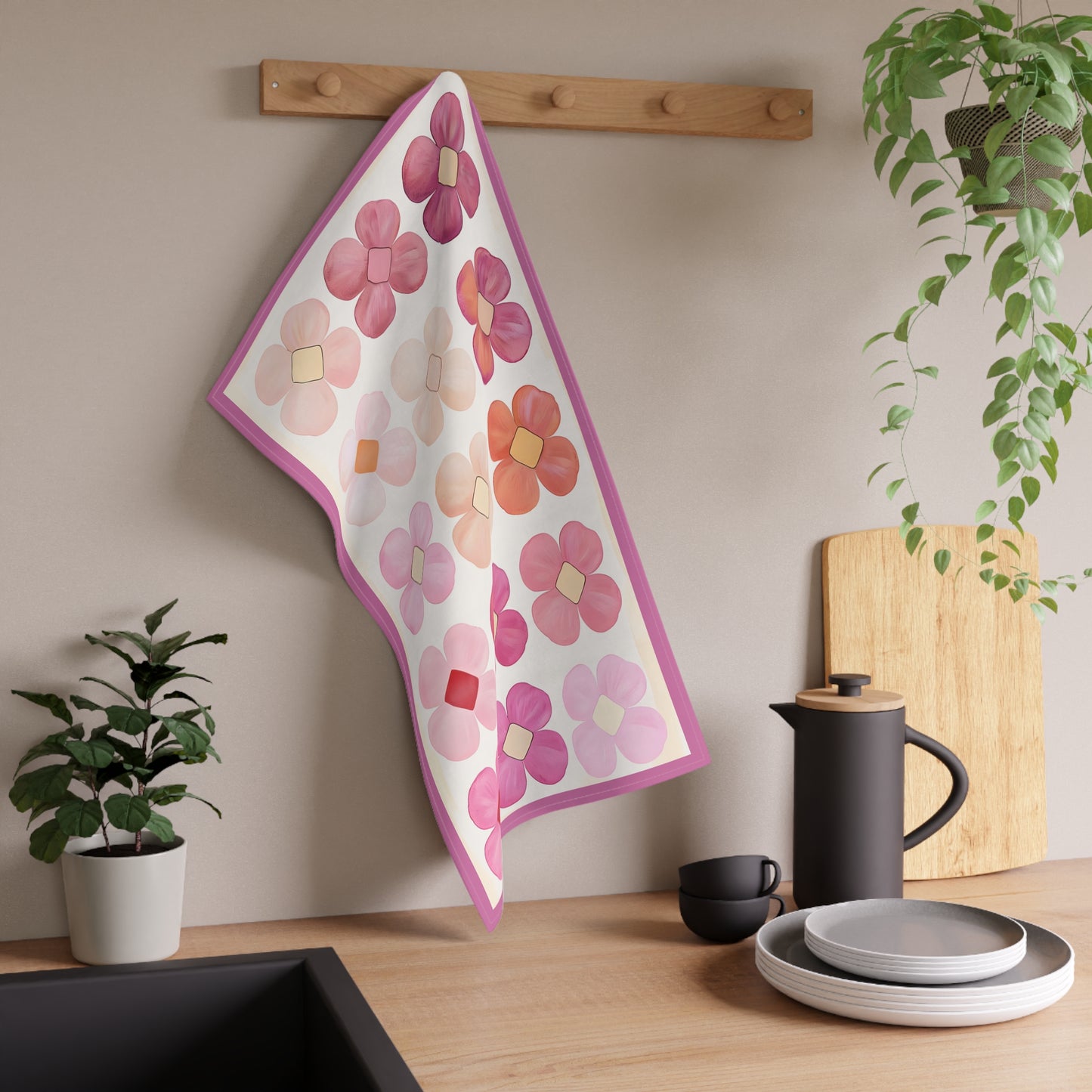 Floral Pattern Cotton Tea Towels