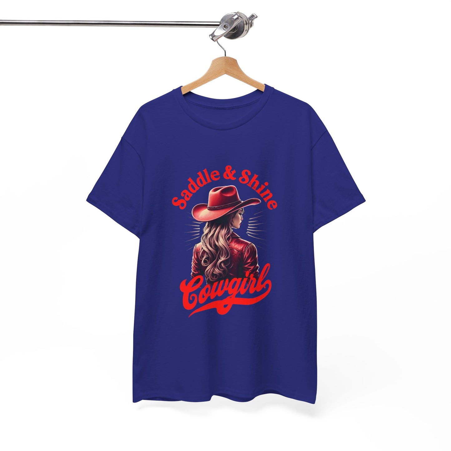 Saddle & Shine Cowgirl Unisex - Heavy Cotton Tee - Rustic Western Style T-Shirt