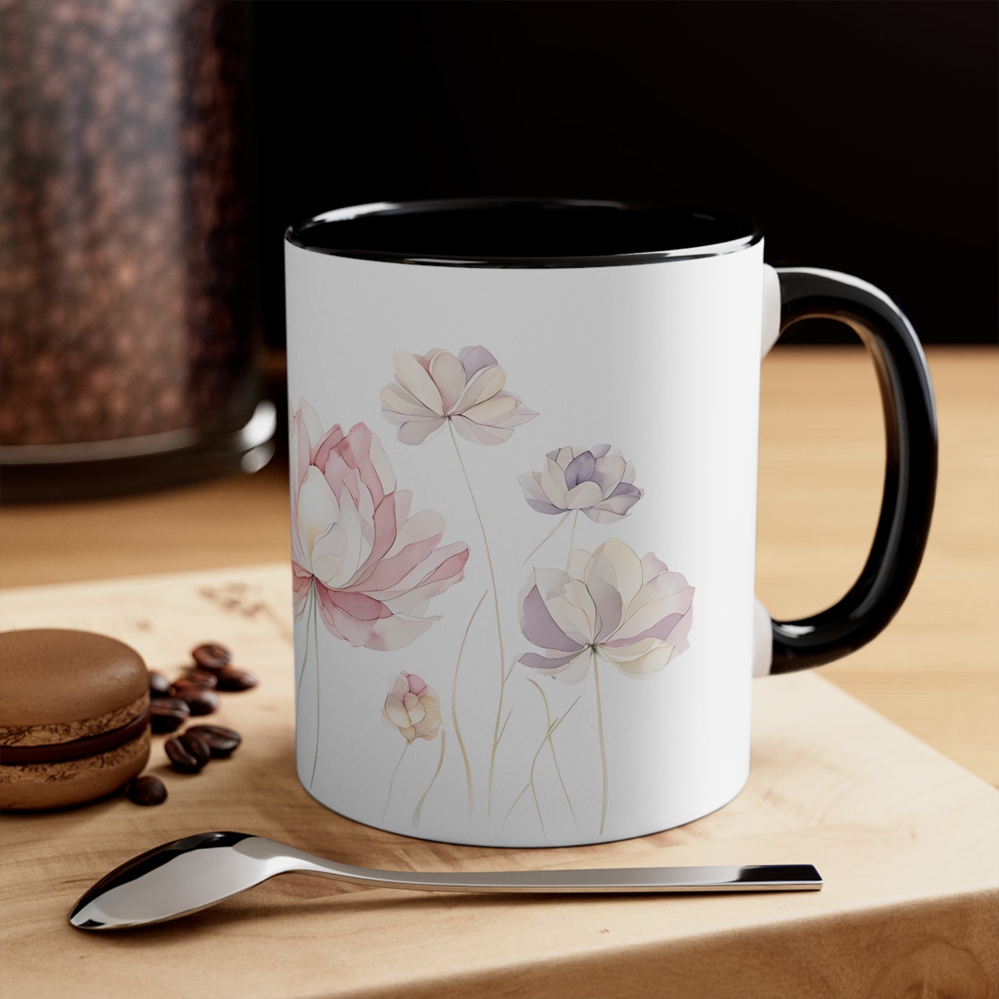Floral Accent Mug – Charming Pink Petals Design