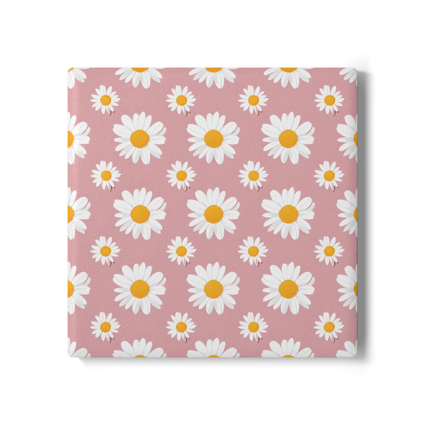 Floral Daisy Ceramic Coaster Set - Cute Home Decor for Nature Lovers