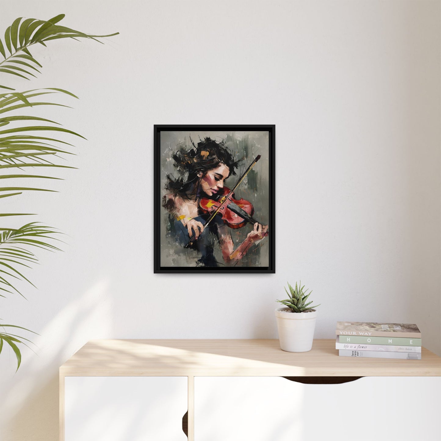 Elegant Violinist Art Print - Framed Canvas for Music Lovers
