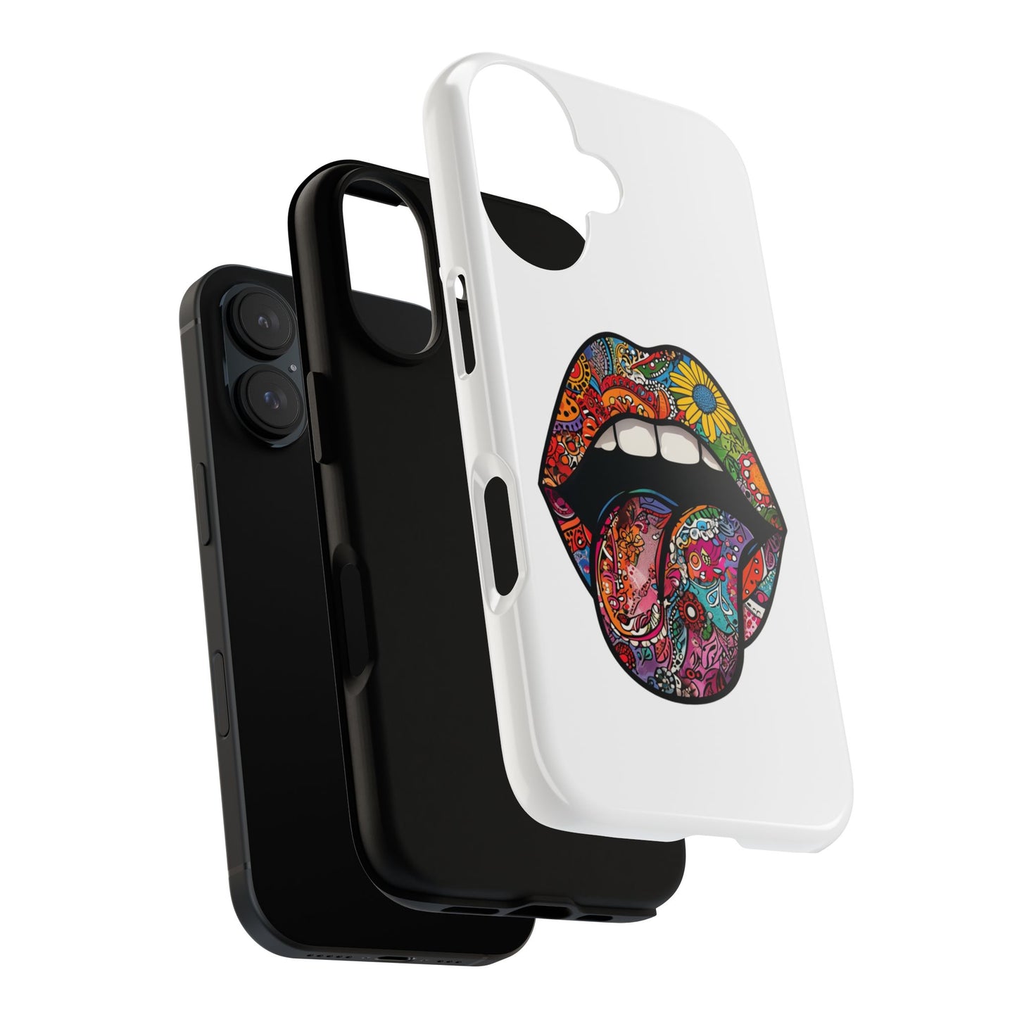 Colorful Floral Mouth Phone Case - Tough Cases for Unique Style