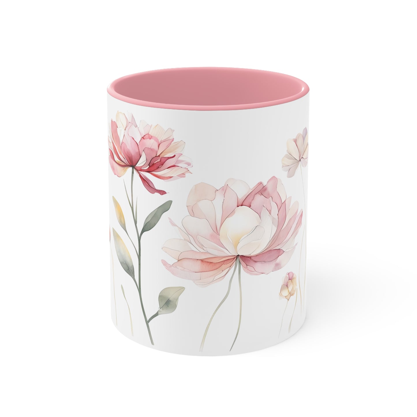 Floral Accent Mug – Charming Pink Petals Design