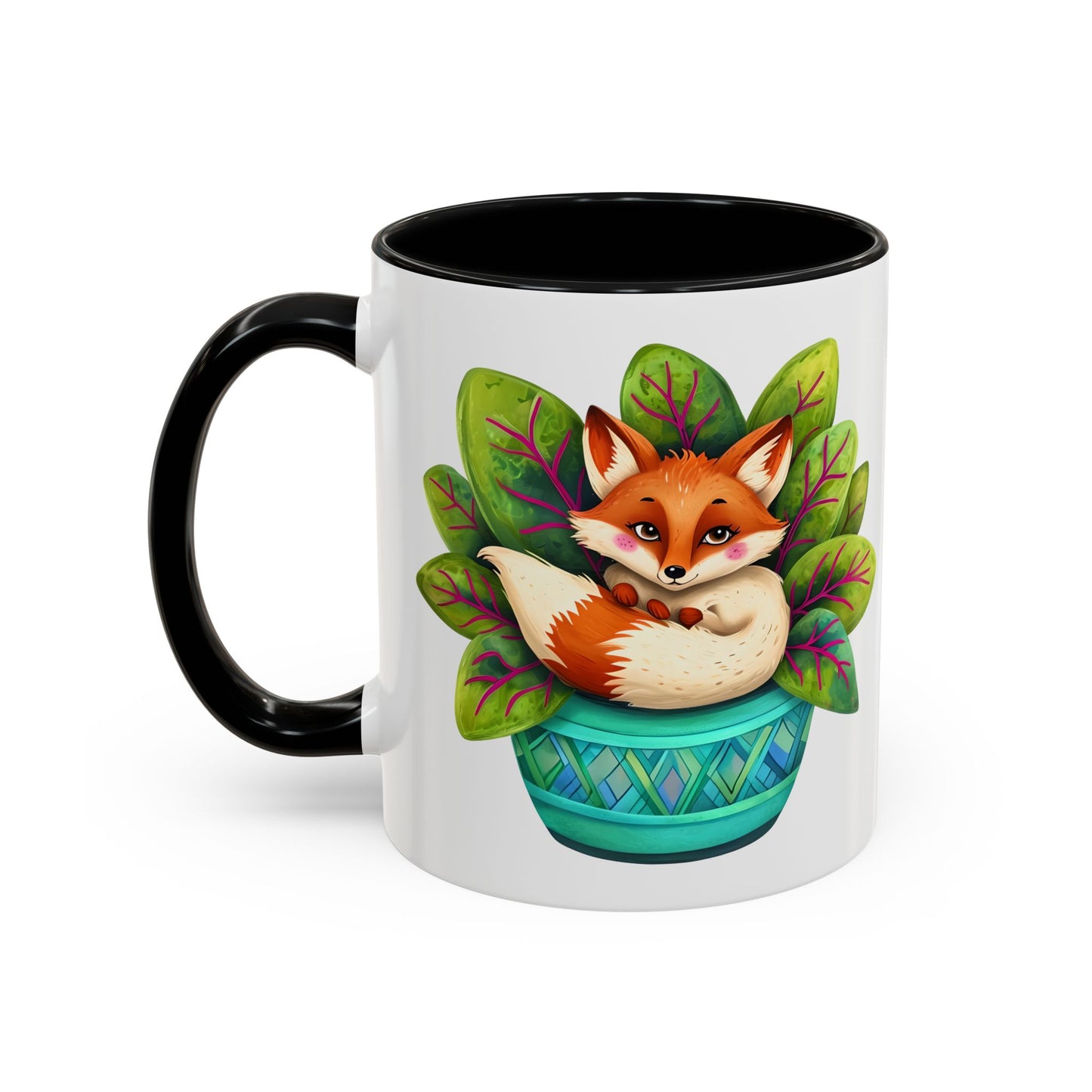 Cozy Fox Accent Coffee Mug - 11 & 15oz, Perfect for Nature Lovers