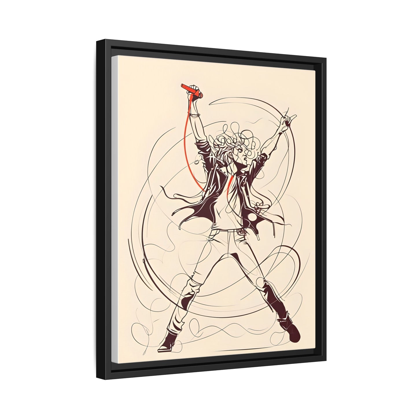Rock Star Matte Canvas Wall Art - Framed Multi-color Music Print