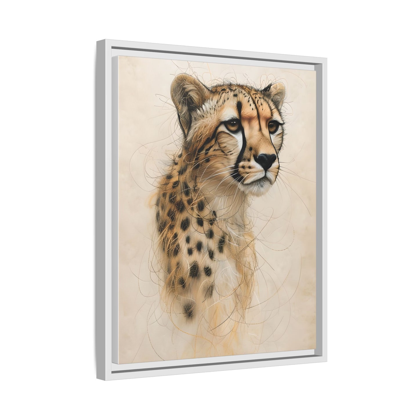 Framed Matte Canvas Leopard Art