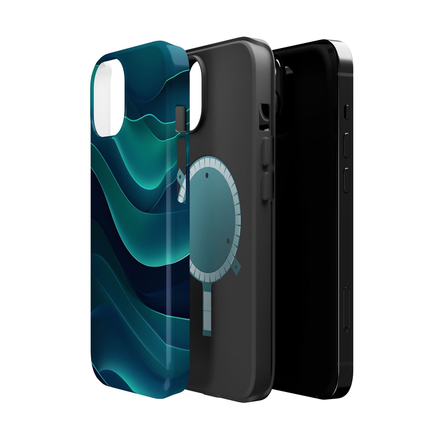 Wave Pattern Magnetic Tough Case - Stylish Protection for Your Phone