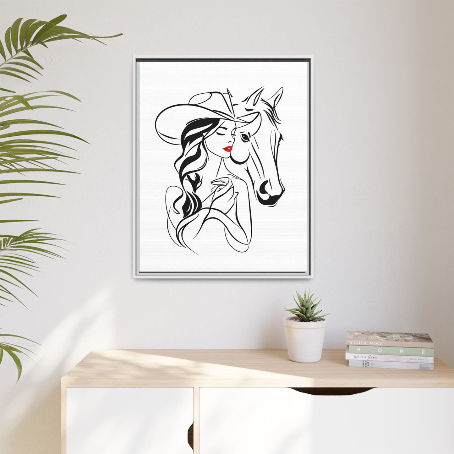 Stylish Cowgirl Canvas Print - Framed Wall Art for Horse Lovers