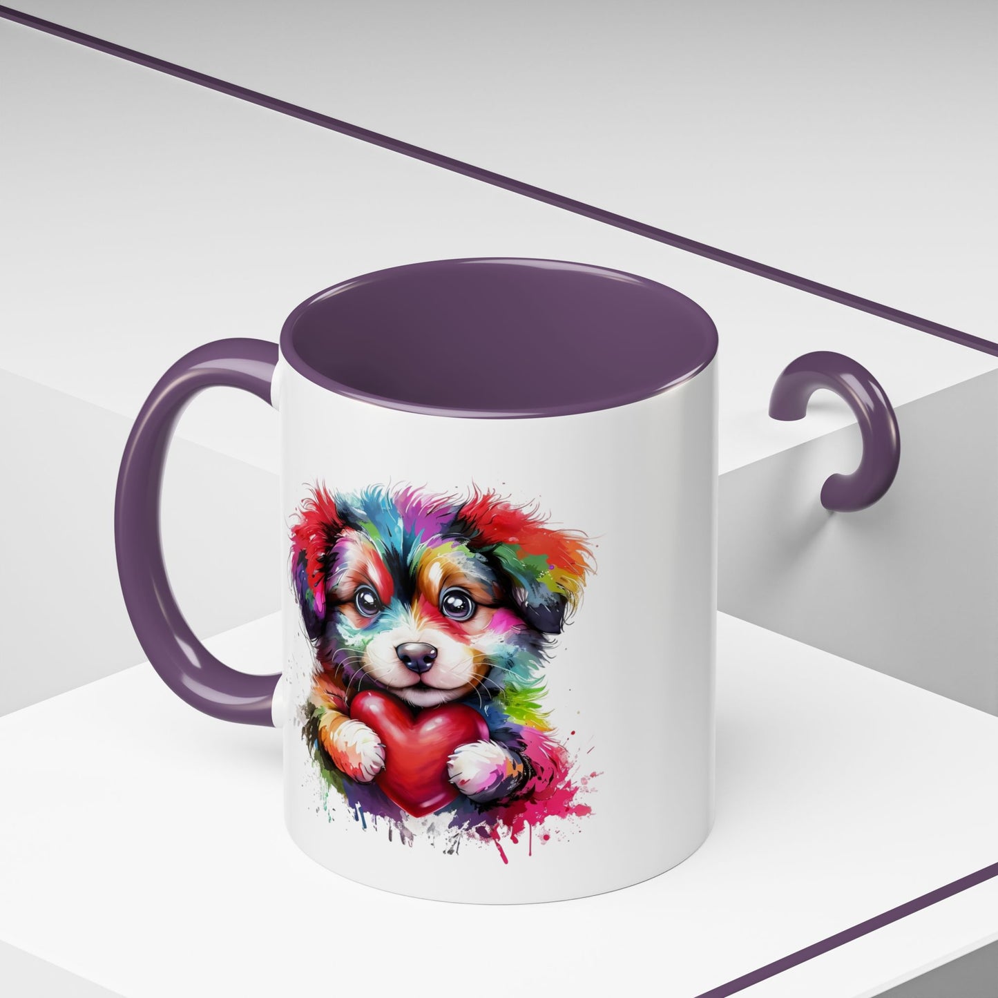 Vibrant Dog Lover's Coffee Mug - Colorful Puppy Design