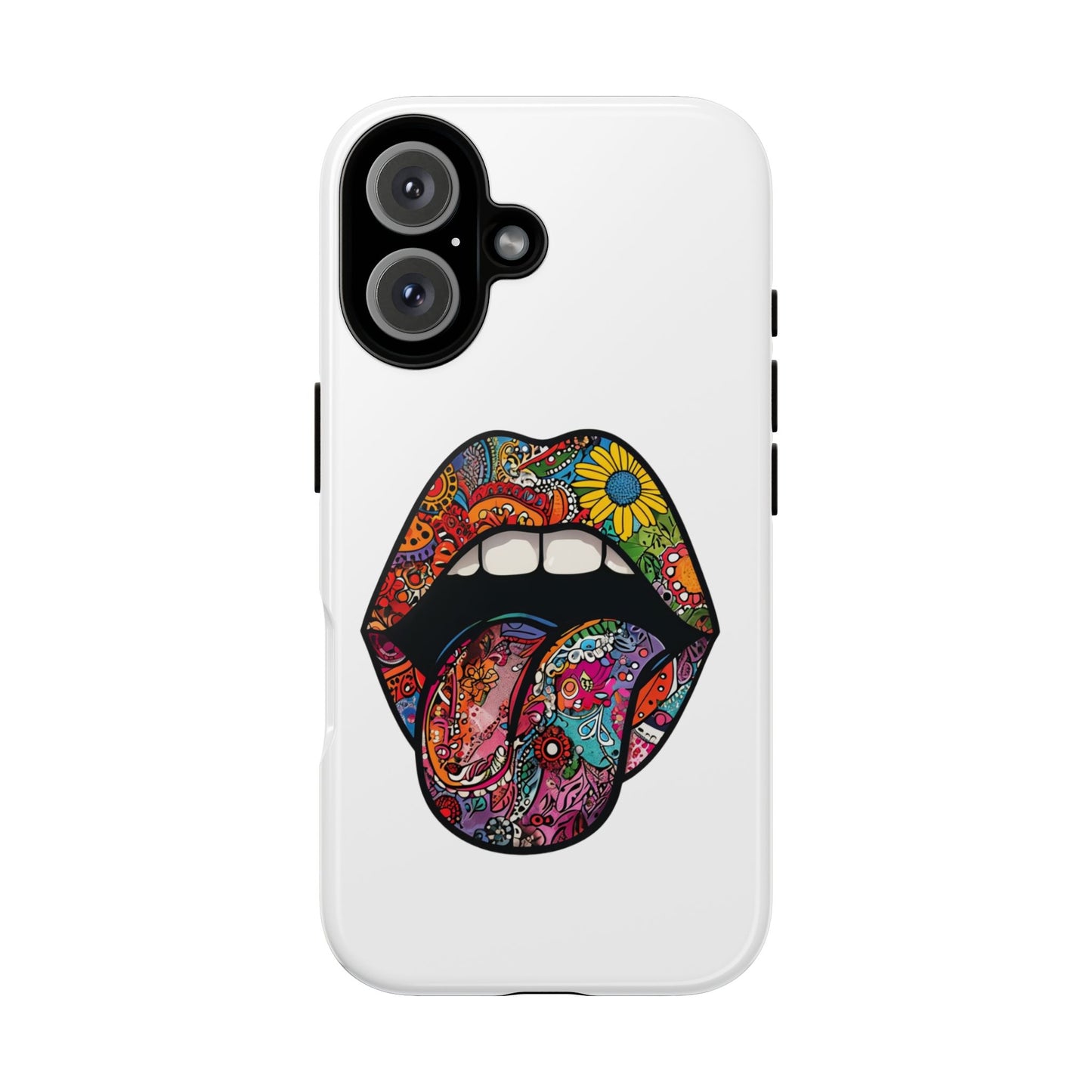 Colorful Floral Mouth Phone Case - Tough Cases for Unique Style