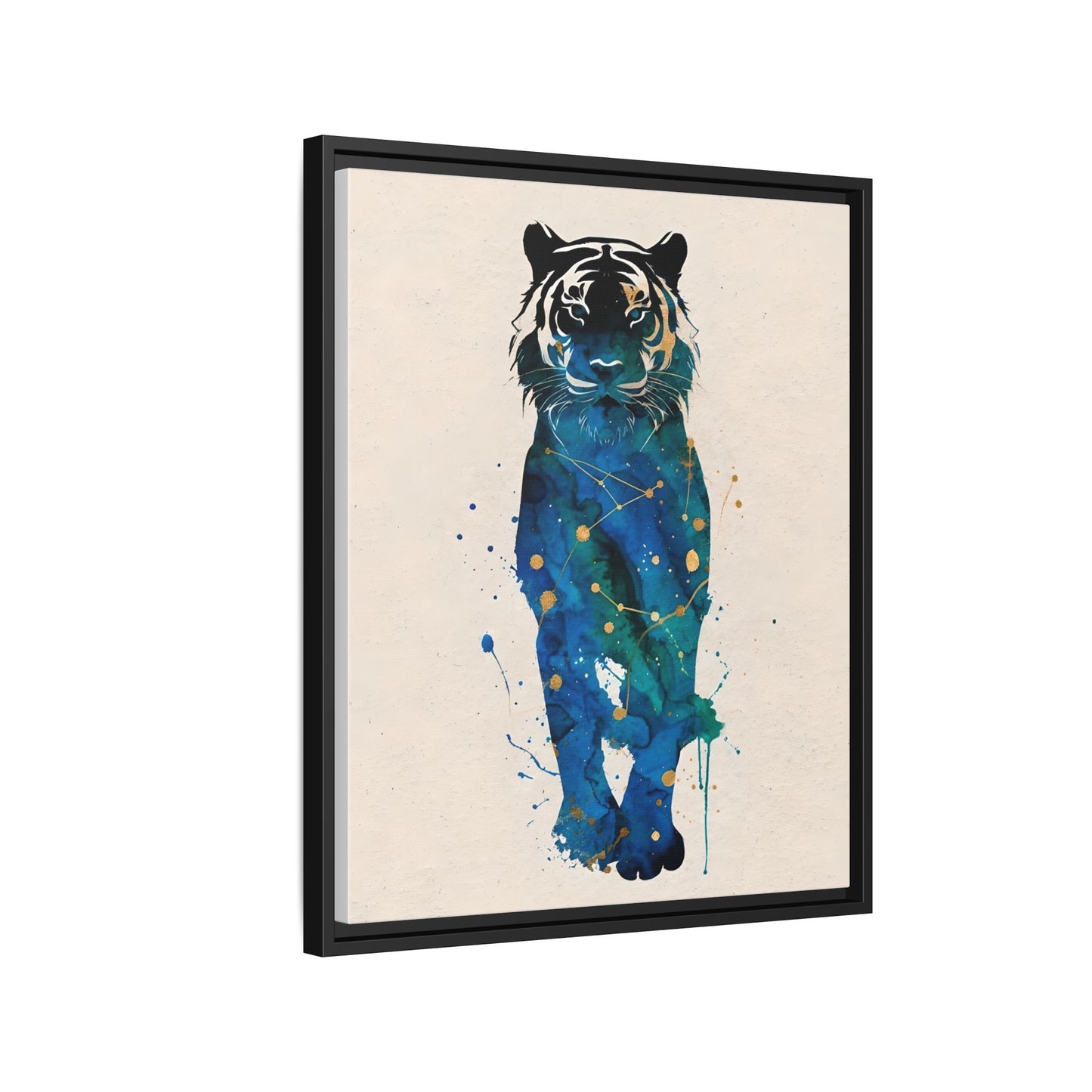 Watercolor Tiger Framed Canvas Art