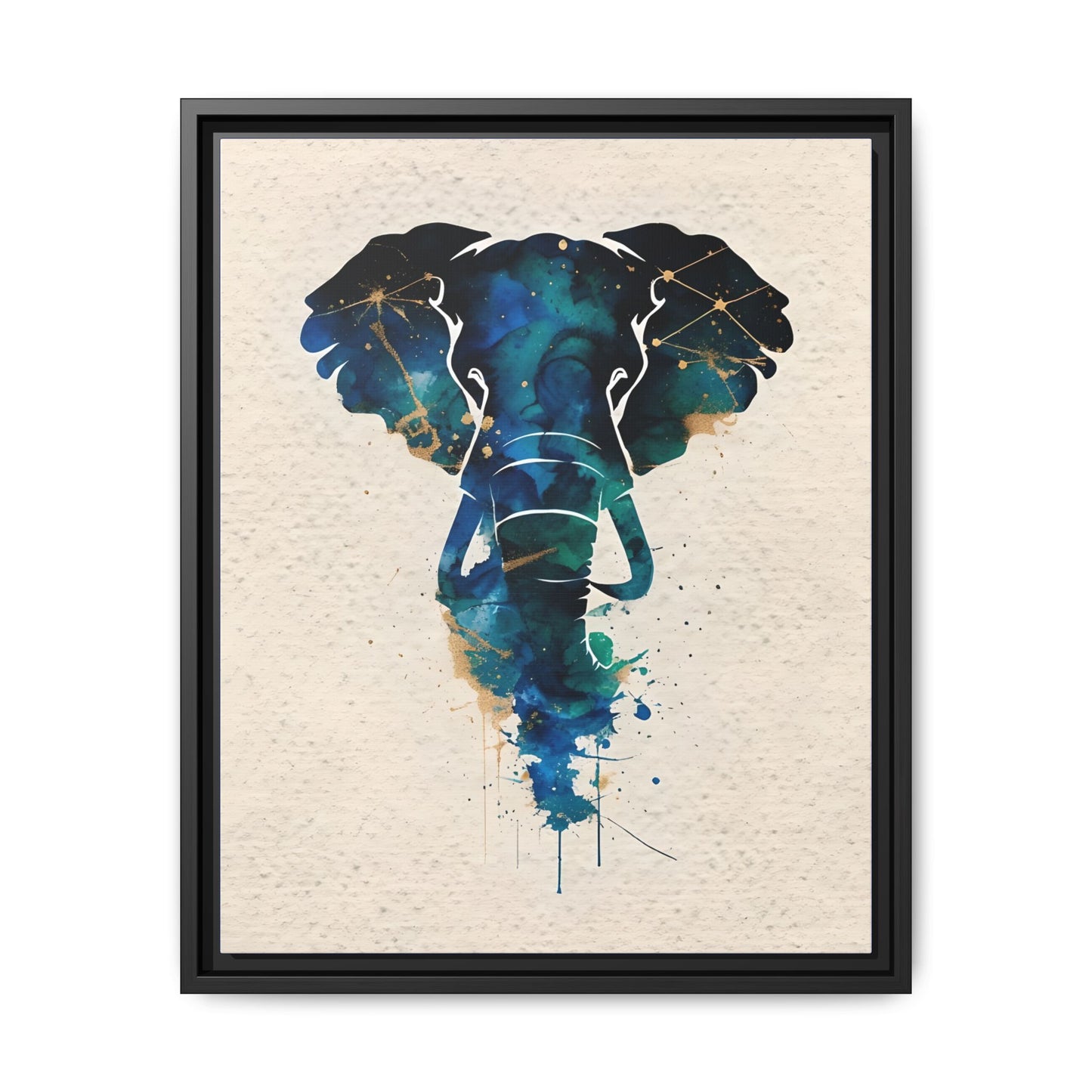 Bohemian Elephant Watercolour Art Print framed Canvas.