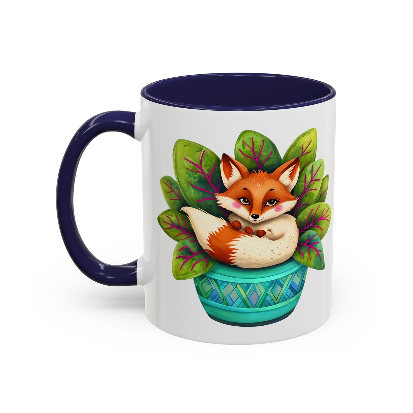 Cozy Fox Accent Coffee Mug - 11 & 15oz, Perfect for Nature Lovers
