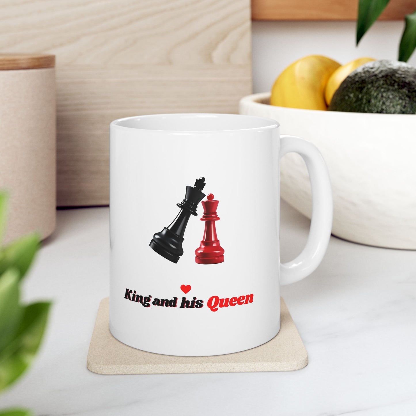 King and Queen Chess Ceramic Mug - Perfect Gift for Chess Lovers