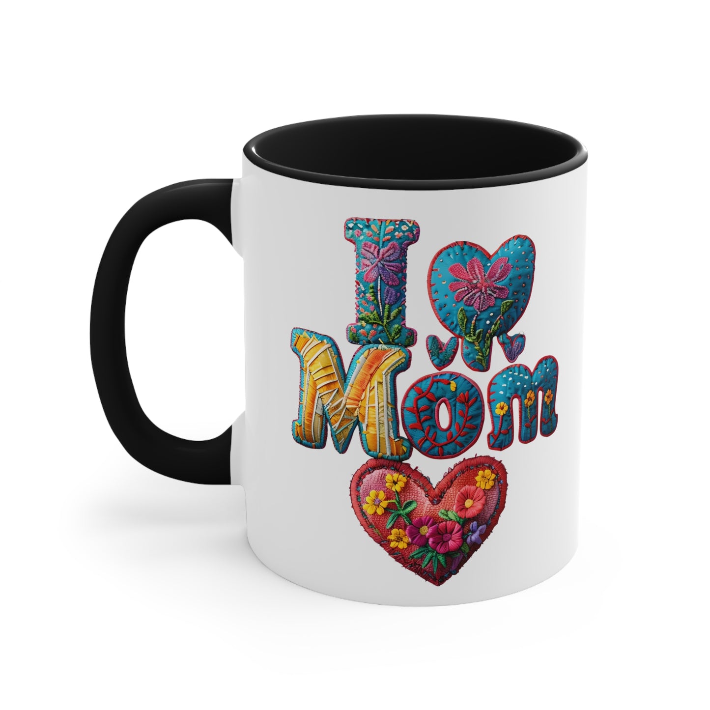 I Love Mom Accent Mug
