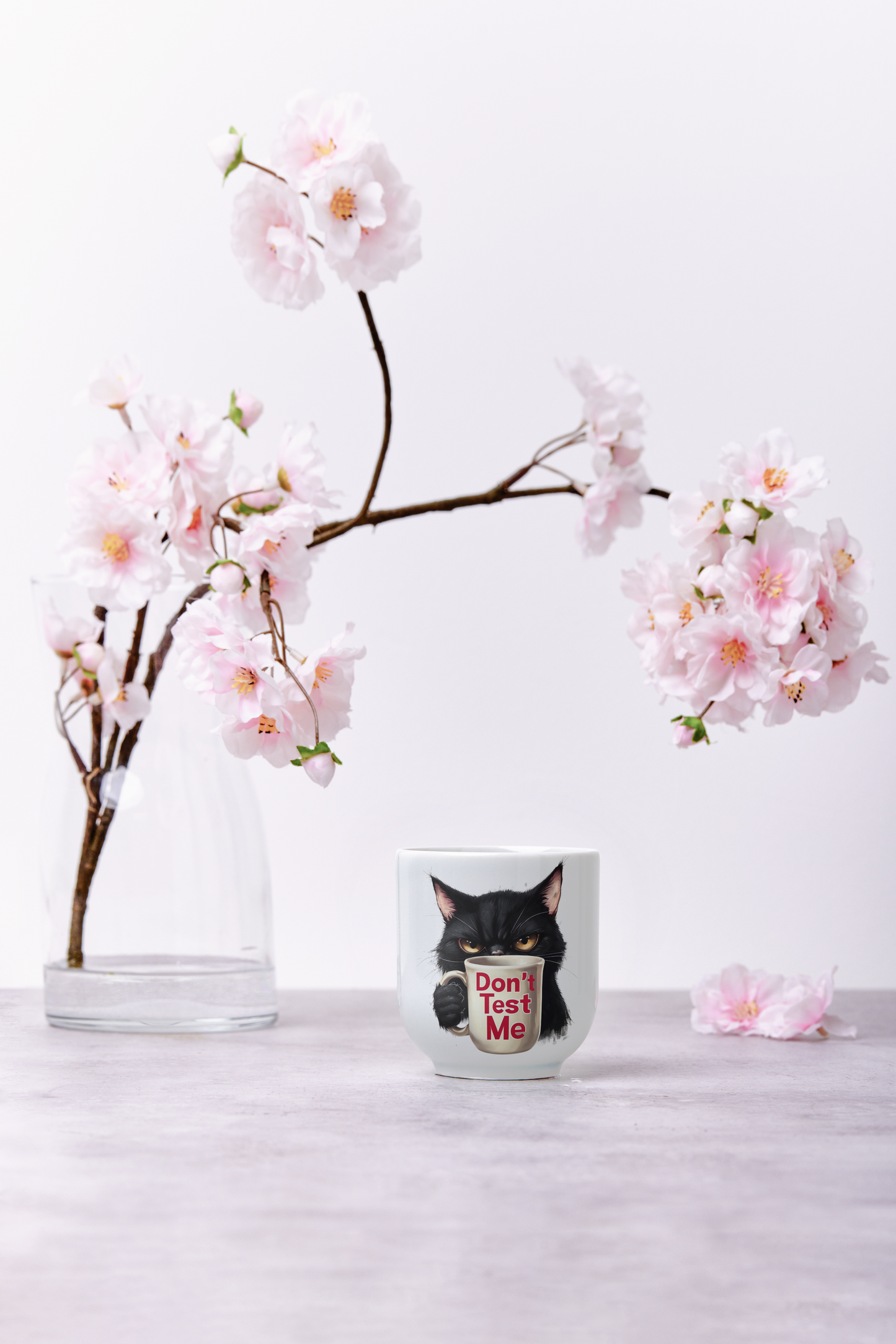 Funny Black Cat Coffee Mug - 'Don't Test Me' - Perfect for Cat Lovers and Coffee Enthusiasts