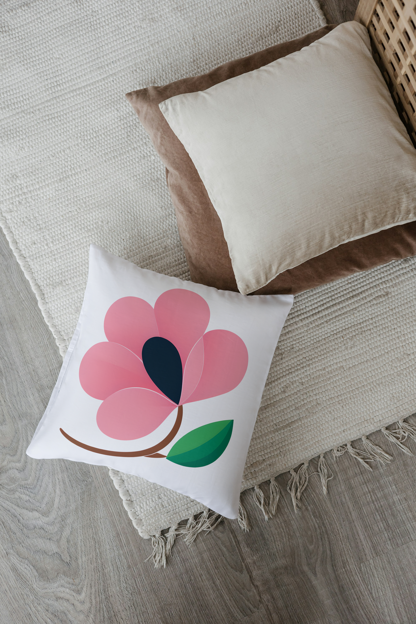 Floral Faux Suede Pillowcase - Chic Home Decor for Spring & Every Occasion