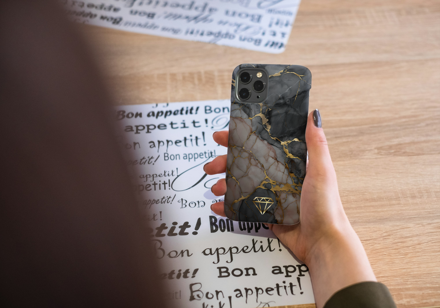 Elegant Marble Magnetic Tough Case with Gold Accents