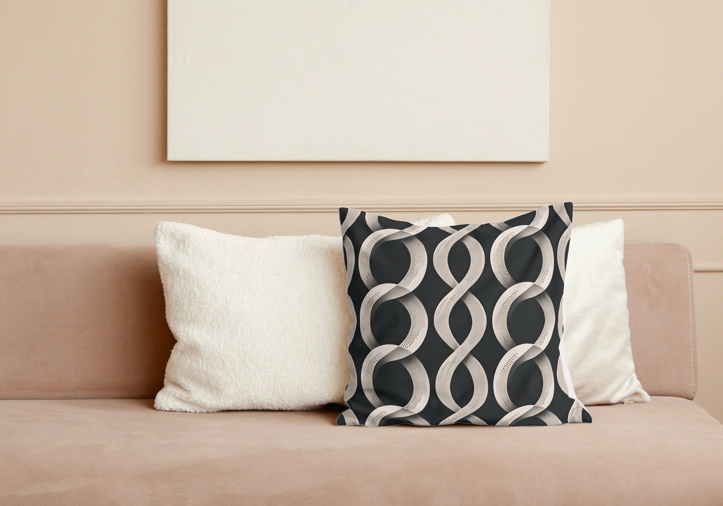 Modern Geometric Patterned Square Pillow for Cozy Home Décor