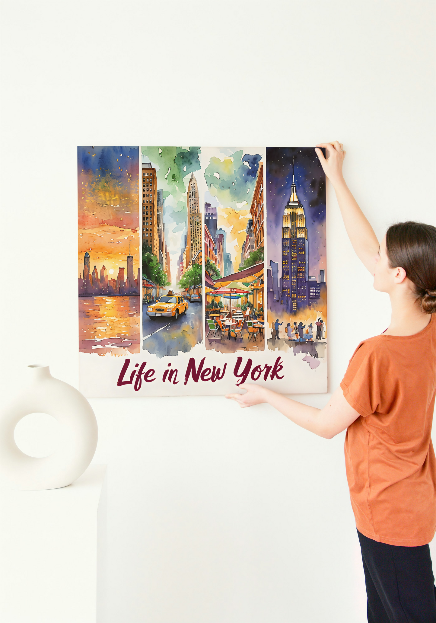 New York City Canvas Art - Life in New York Stretched Wall Decor