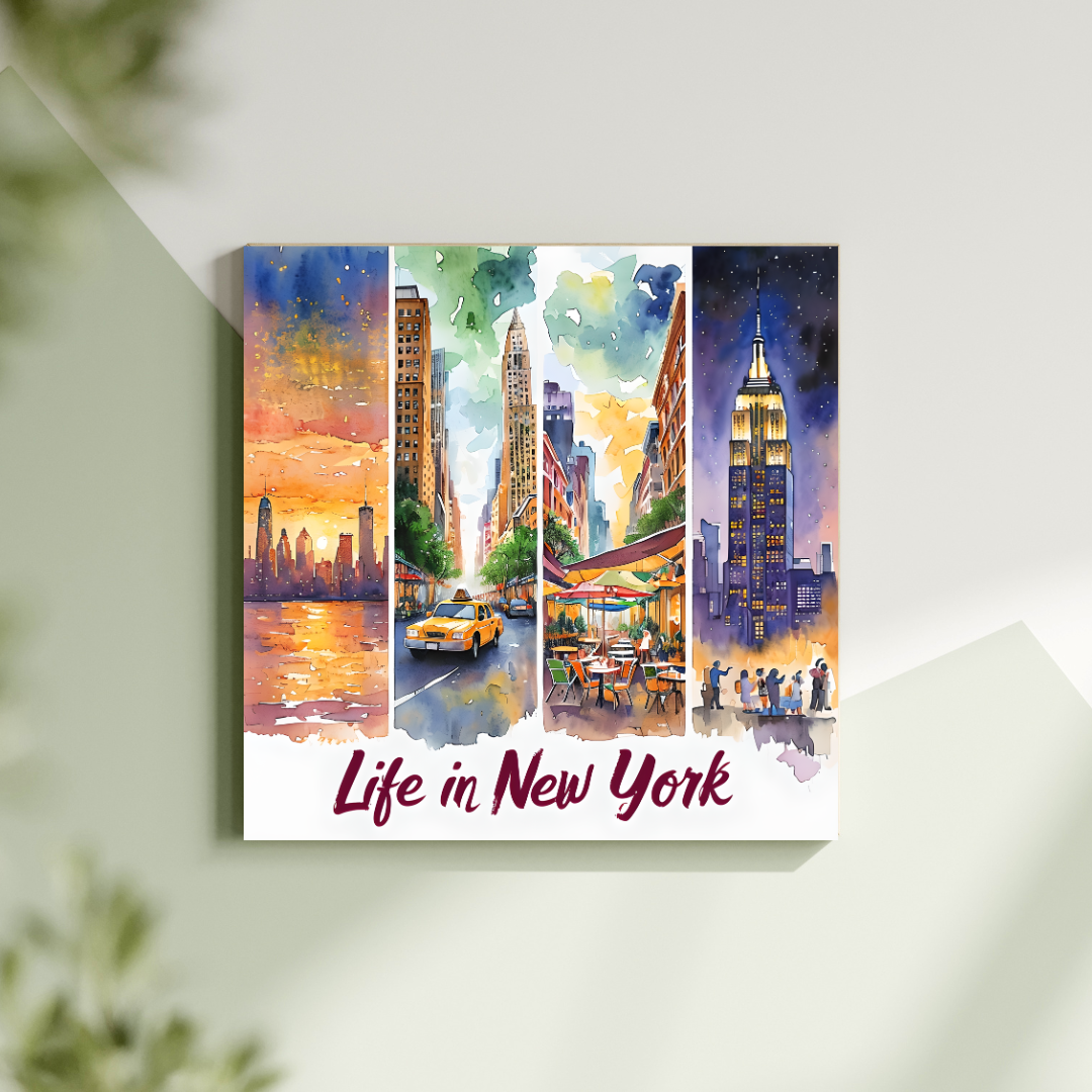 New York City Canvas Art - Life in New York Stretched Wall Decor