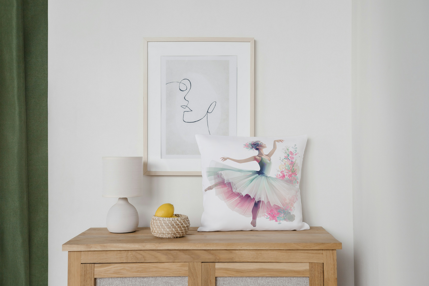 Elegant Ballerina Square Pillowcase