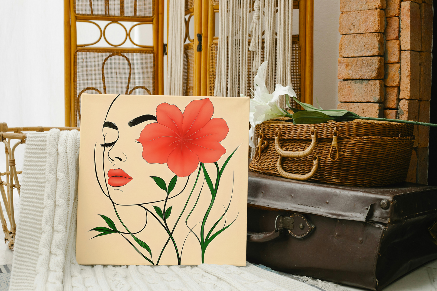 Artistic Floral Wall Canvas - Elegant Home Decor with Beauty and Nature